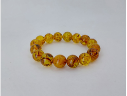Браслет шары из желтого янтаря