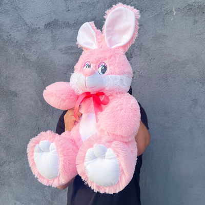 Плюшевый заяц 75 см розовый