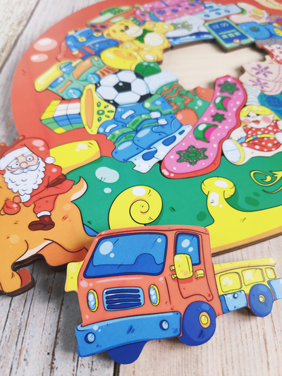 Пазл  "Сани с подарками"