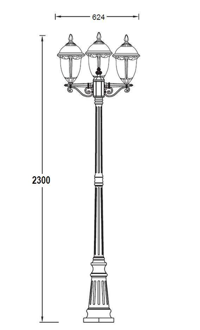 Садово-парковый светильник серии  St.Louis  L-3(2.0m)