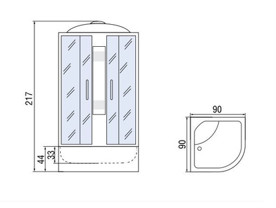 Душевая кабина River Lena 90/44 МТ 90x90