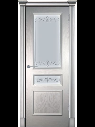 Дверь Оливия ваниль с художественным стеклом