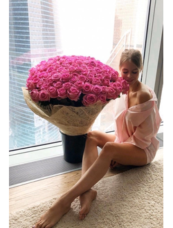 101 роза "Aqua" 80 см