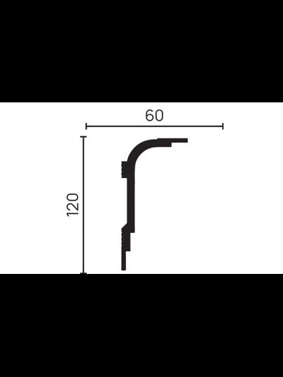Потолочный плинтус DECOR-DIZAYN DD516, из дюрополимера, под покраску, ударопрочный, 2 метра