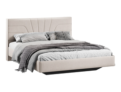 Спальня ПАНДОРА - Кровать без подъемного механизма Тип 1 Велюр Мокко светлый
