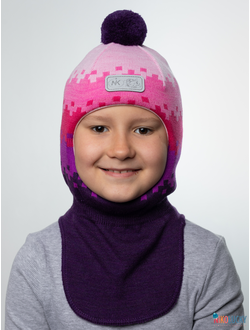 Шапка-шлем  20101-06 фиолетовый, розовый р. 48-50
