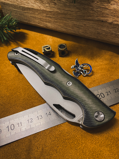 Складной нож Кайман EVO сталь AUS10,  рукоять G10, цвет тайга