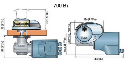 Якорная лебедка QUICK «Prince DP2», 700 Вт, 12 В, цепь 8 мм