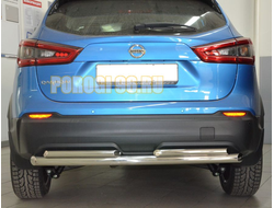 Защита заднего бампера двойная d60/42 для Nissan Qashqai (2019-...)