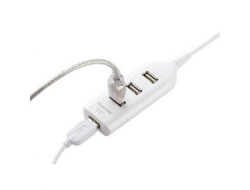 USB хаб - разветвитель для 4 портов белый прямой  2.0 hub
