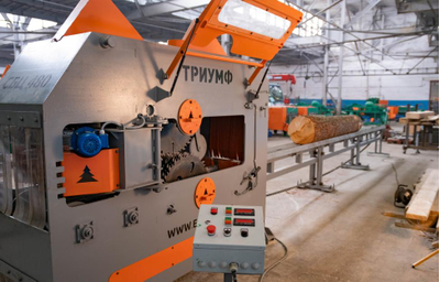 Промышленный брусовальный станок Триумф 16П480/Двухвальный  бревнопильный станок «Триумф-СБЦ480», от