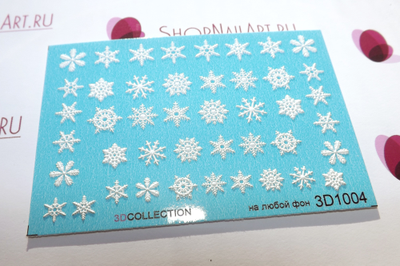 3D Слайдер-дизайн - 1004 - Белые снежинки