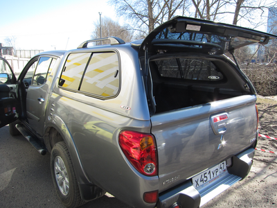 Кунг SJS на Mitsubishi L200 удлиненный кузов 2013-2014-2015 г.в. цвет тёмно-серый U17