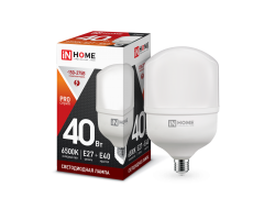 ЛАМПА СД LED-HP-PRO 40ВТ 230В Е27 С АДАПТЕРОМ E40 4000К 3600ЛМ IN HOME