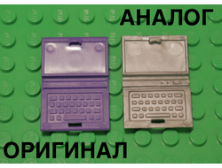 !АНАЛОГ! Minifigure, Utensil Computer Laptop, Flat Silver (62698)