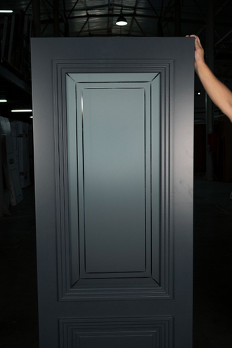 Дверь эмалевая остекленная "Порту 2" эмаль серая