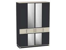 Спальня AURELIO (АУРЕЛИО) - AURELIO 555 Шкаф для одежды и белья Антрацит-Блеквуд Сатиновый