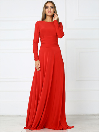 Красное вечернее платье с открытой спинкой