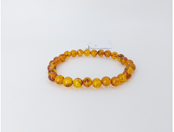 Браслет шары из коньячного янтаря