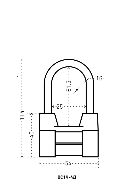 Замок навесной Аллюр ВС2-4-01С d10мм  [41623]
