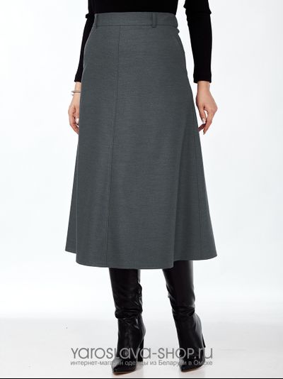 Женская юбка А-силуэта в темно-сером цвете
