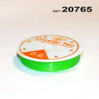 Резинка эластичная (катушка) арт.20765: силиконовая ЗЕЛЕНАЯ - ф 0,6мм