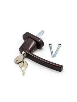 003-Ручка оконная с ключом , Корич  Артикул: 00000355