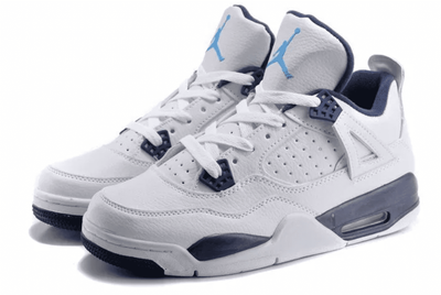 Nike Air Jordan 4 Retro White Navy (Белые) Арт7 сбоку