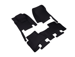 Автомобильные 3D коврики ЭКОНОМ черная экокожа с черной нитью