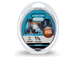 Лампа автомобильная галогенная Clearlight H4 X-treme Vision +120% Light, 2 шт