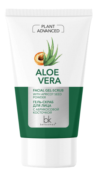 Belkosmex Plant Advanced Aloe Vera Гель-Скраб для лица с абрикосовой косточкой, 120г