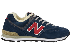 New Balance 574 Blue Red с мехом