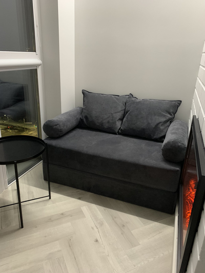 Диван-кровать 120см велюр графит