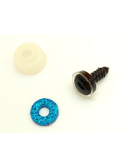 Глаза трапецевидные глиттерные 14 мм, голубые