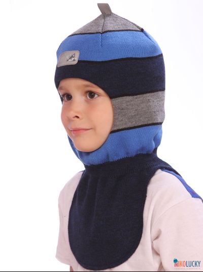 Шапка-шлем 21101-02, цвет темно-синий, ярко-синий р. 52-54