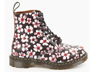 White doc martens with flowers on sale