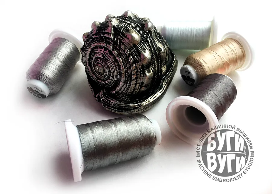 Серые оттенки ниток для вышивания