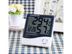 Термометр-гигрометр HTC-2 (часы, будильник,выносной датчик) (50pcs)