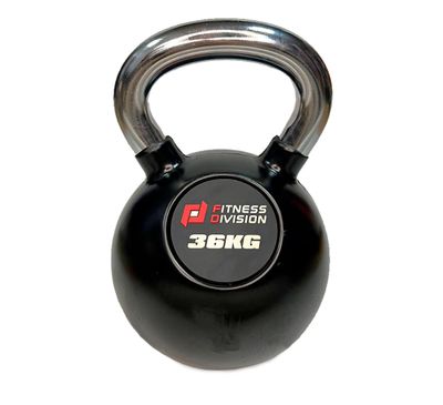 Гиря 36 кг FITNESS DIVISION обрезиненная с хромированной ручкой