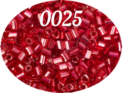 Рубка Zlatka 2,1мм 10гр цвет № 0025 красный прозрачный с серебристым отверстием