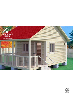 Баня из профилированного бруса "Дача" 16м2 4х4