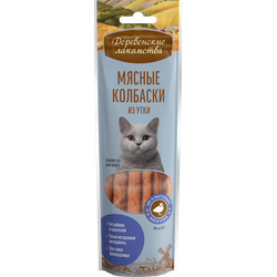 Деревенские лакомства, Колбаски из утки для кошек, 45 г
