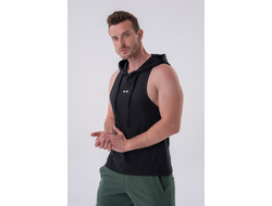 Майка Fitness Tank top with a hoodie 323 Черная