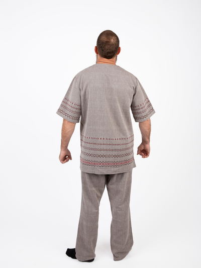 Славянский домашний костюм из льна ручного ткачества