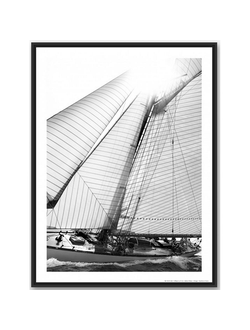 Постер Классическая яхта "Classic Yacht" Филиппа Плиссона Art Boat/OE 304.01.223NC 30x40см чернобелый в черной рамке с веревкой