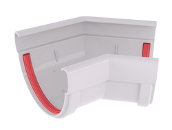 Угол желоба 135 град ПВХ Grand Line белый