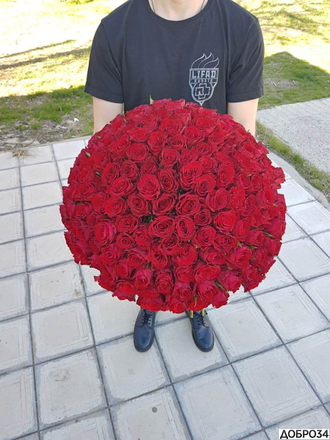 Букет из 201 красной розы Огонь любви фото3