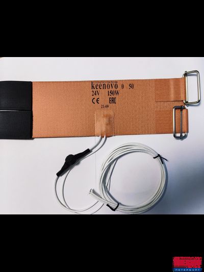 Гибкая нагревающая пластина 150 Вт 24 В (100х300) (терм.50/10) Keenovo (без 3М скотча, выносной датчик на +10 град (по темп. окруж. воздуха) и термодатчик на 50°С, крепится на липучке)