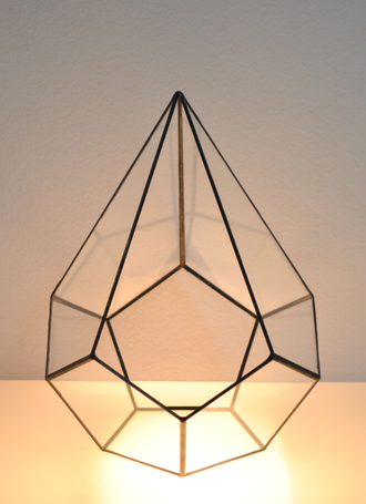 Флорариум "Капля" 25 см. Швы патинированы в черный цвет