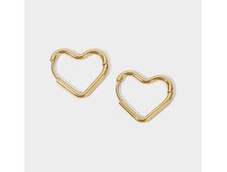 Серьги сердца позолота